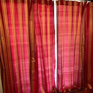 100% Silk curtains 4 panels